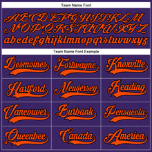 Laden Sie das Bild in den Galerie-Viewer, Custom Purple Orange-Black Hockey Lace Neck Jersey
