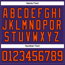 Laden Sie das Bild in den Galerie-Viewer, Custom Purple Orange-Black Hockey Lace Neck Jersey
