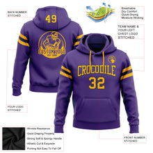 Charger l&#39;image dans la galerie, Custom Stitched Purple Gold-Black Football Pullover Sweatshirt Hoodie
