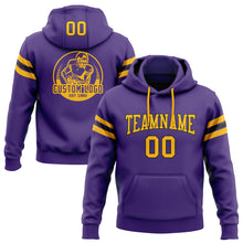 Charger l&#39;image dans la galerie, Custom Stitched Purple Gold-Black Football Pullover Sweatshirt Hoodie
