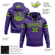 Laden Sie das Bild in den Galerie-Viewer, Custom Stitched Purple Neon Green-Black Football Pullover Sweatshirt Hoodie
