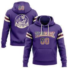 Load image into Gallery viewer, Custom Stitched Purple Vintage USA Flag Cream-Crimson Football Pullover Sweatshirt Hoodie
