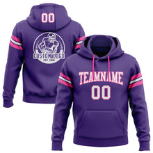 Charger l&#39;image dans la galerie, Custom Stitched Purple White-Pink Football Pullover Sweatshirt Hoodie
