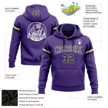 Загрузить изображение в средство просмотра галереи, Custom Stitched Purple Black-White Football Pullover Sweatshirt Hoodie
