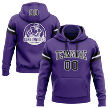 Загрузить изображение в средство просмотра галереи, Custom Stitched Purple Black-White Football Pullover Sweatshirt Hoodie
