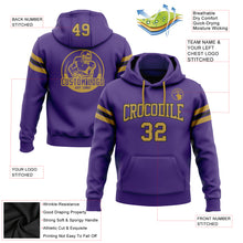 Load image into Gallery viewer, Custom Stitched Purple Old Gold-Black Football Pullover Sweatshirt Hoodie

