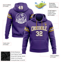 Charger l&#39;image dans la galerie, Custom Stitched Purple White-Old Gold Football Pullover Sweatshirt Hoodie
