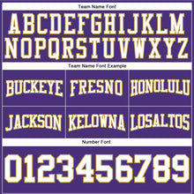 Charger l&#39;image dans la galerie, Custom Stitched Purple White-Old Gold Football Pullover Sweatshirt Hoodie
