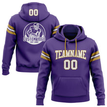 Charger l&#39;image dans la galerie, Custom Stitched Purple White-Old Gold Football Pullover Sweatshirt Hoodie
