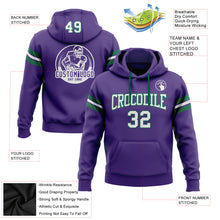 Laden Sie das Bild in den Galerie-Viewer, Custom Stitched Purple White-Kelly Green Football Pullover Sweatshirt Hoodie
