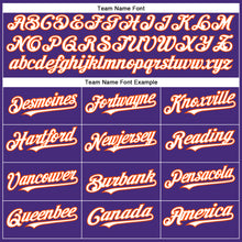 Load image into Gallery viewer, Custom Purple White-Orange Authentic Baseball Jersey
