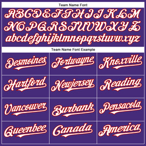 Custom Purple White-Red Authentic Baseball Jersey