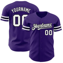 Laden Sie das Bild in den Galerie-Viewer, Custom Purple White-Black Authentic Baseball Jersey
