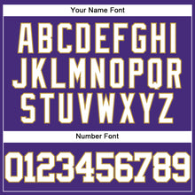 Load image into Gallery viewer, Custom Purple White-Old Gold Authentic Baseball Jersey
