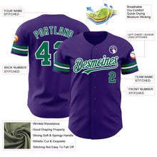 Загрузить изображение в средство просмотра галереи, Custom Purple Kelly Green-White Authentic Baseball Jersey
