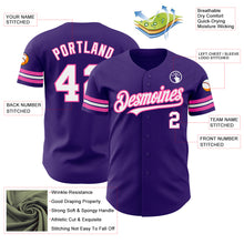 Laden Sie das Bild in den Galerie-Viewer, Custom Purple White-Pink Authentic Baseball Jersey
