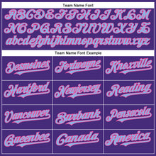 Load image into Gallery viewer, Custom Purple Light Blue-Pink Authentic Baseball Jersey
