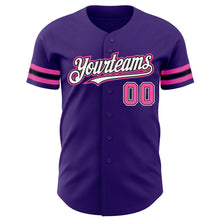 Laden Sie das Bild in den Galerie-Viewer, Custom Purple Pink-Black Authentic Baseball Jersey
