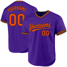 Laden Sie das Bild in den Galerie-Viewer, Custom Purple Orange-Black Authentic Throwback Baseball Jersey
