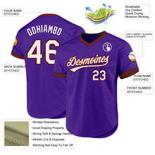 Load image into Gallery viewer, Custom Purple Red-Black Authentic Throwback Baseball Jersey
