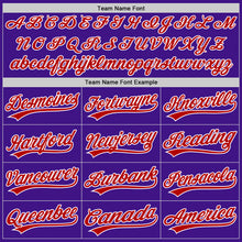 Load image into Gallery viewer, Custom Purple Red-White Authentic Throwback Baseball Jersey
