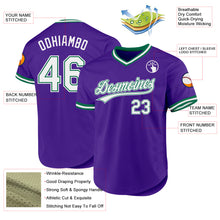 Laden Sie das Bild in den Galerie-Viewer, Custom Purple White-Kelly Green Authentic Throwback Baseball Jersey
