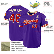 Laden Sie das Bild in den Galerie-Viewer, Custom Purple Red-Cream Authentic Throwback Baseball Jersey
