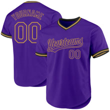 Laden Sie das Bild in den Galerie-Viewer, Custom Purple Old Gold-Black Authentic Throwback Baseball Jersey
