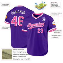Laden Sie das Bild in den Galerie-Viewer, Custom Purple Pink-White Authentic Throwback Baseball Jersey
