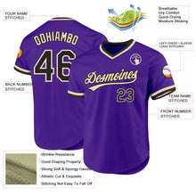 Laden Sie das Bild in den Galerie-Viewer, Custom Purple Black-Cream Authentic Throwback Baseball Jersey
