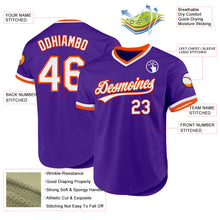 Laden Sie das Bild in den Galerie-Viewer, Custom Purple White-Orange Authentic Throwback Baseball Jersey
