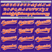 Load image into Gallery viewer, Custom Purple Orange-White Authentic Throwback Baseball Jersey
