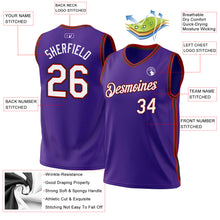 Load image into Gallery viewer, Custom Purple Red-Black Authentic Throwback Basketball Jersey
