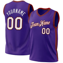 Load image into Gallery viewer, Custom Purple Red-Black Authentic Throwback Basketball Jersey
