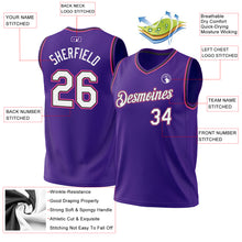 Laden Sie das Bild in den Galerie-Viewer, Custom Purple Black-Pink Authentic Throwback Basketball Jersey
