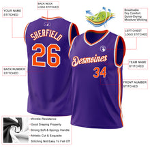 Laden Sie das Bild in den Galerie-Viewer, Custom Purple Orange-White Authentic Throwback Basketball Jersey
