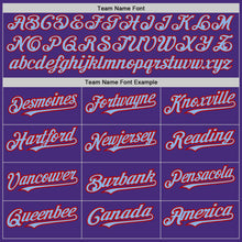 Load image into Gallery viewer, Custom Purple Light Blue-Red Authentic Baseball Jersey
