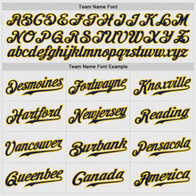 Load image into Gallery viewer, Custom White Navy Pinstripe Navy-Gold Authentic Raglan Sleeves Baseball Jersey
