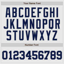 Load image into Gallery viewer, Custom White Navy Pinstripe Navy-Gray Authentic Raglan Sleeves Baseball Jersey
