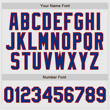 Load image into Gallery viewer, Custom White Royal Pinstripe Royal-Red Authentic Raglan Sleeves Baseball Jersey
