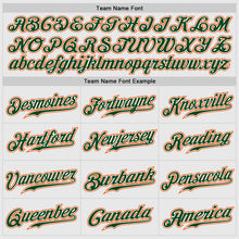 Load image into Gallery viewer, Custom White Orange Pinstripe Green-Orange Authentic Raglan Sleeves Baseball Jersey
