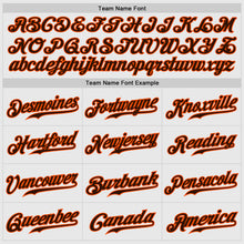 Load image into Gallery viewer, Custom White Orange Pinstripe Brown-Orange Authentic Raglan Sleeves Baseball Jersey
