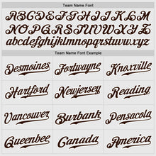 Load image into Gallery viewer, Custom White Brown Pinstripe Brown-Red Authentic Raglan Sleeves Baseball Jersey
