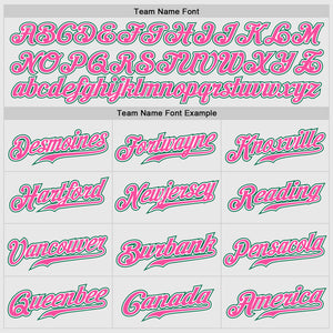 Custom White Pink Pinstripe Kelly Green-Pink Authentic Raglan Sleeves Baseball Jersey