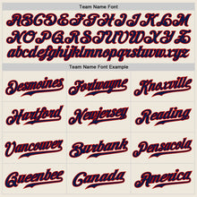 Laden Sie das Bild in den Galerie-Viewer, Custom Cream Navy Pinstripe Navy-Red Authentic Raglan Sleeves Baseball Jersey
