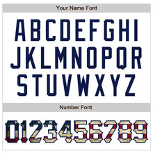 Load image into Gallery viewer, Custom White Vintage USA Flag-Navy Authentic Raglan Sleeves Baseball Jersey
