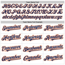 Load image into Gallery viewer, Custom White Navy-Orange Authentic Raglan Sleeves Baseball Jersey

