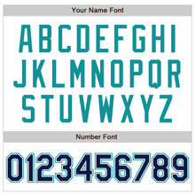 Load image into Gallery viewer, Custom White Navy-Teal Authentic Raglan Sleeves Baseball Jersey
