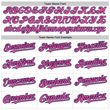 Load image into Gallery viewer, Custom White Pink-Navy Authentic Raglan Sleeves Baseball Jersey
