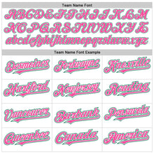 Load image into Gallery viewer, Custom White Pink-Kelly Green Authentic Raglan Sleeves Baseball Jersey
